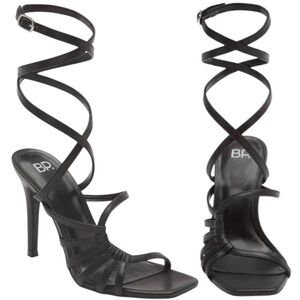 BP Valerie wraparound ankle strap black heel sandals women’s Size 9M